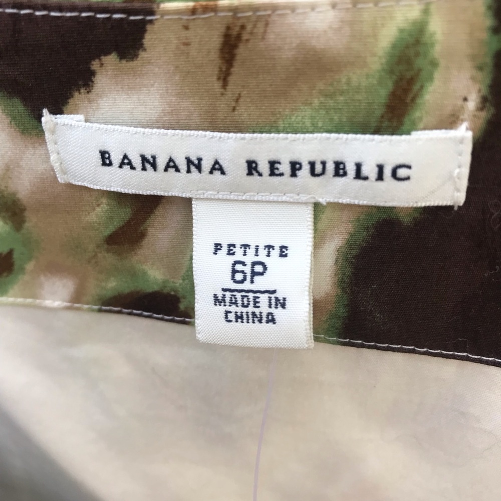 Banana Republic Green and Brown Abstract Midi Dress - Picture 2 of 9